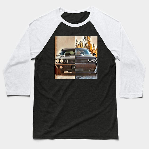 Evolution Dodge Challenger Baseball T-Shirt by d1a2n3i4l5